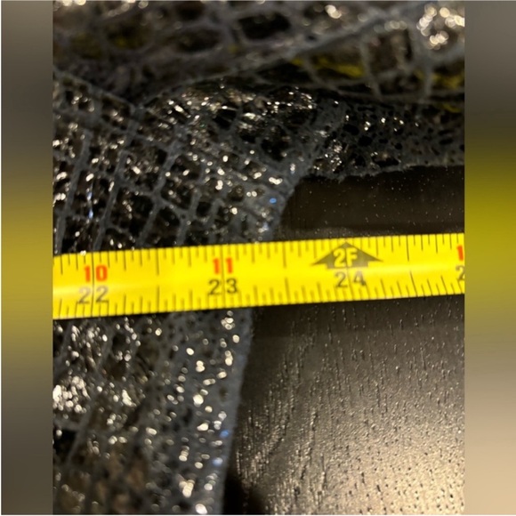 Chico’s NEW Genuine Leather Reversible Jacket Midnight Blue Python Women Size 16 - Picture 10 of 11